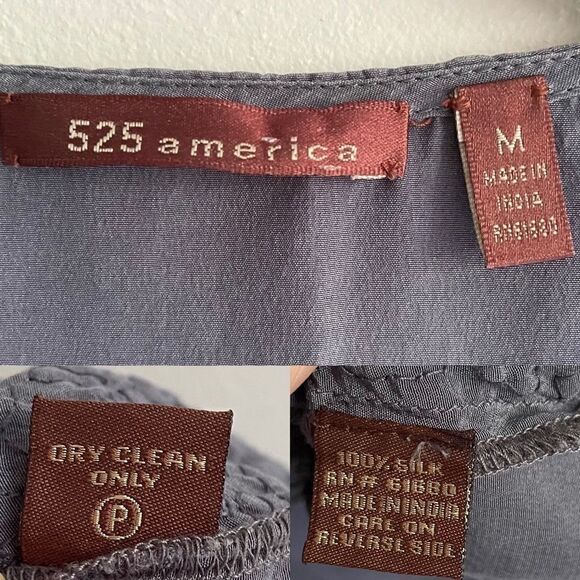 525 AMERICA Sleeveless Silk Sequin Blouse Tank Top Graphite M - Picture 4 of 4